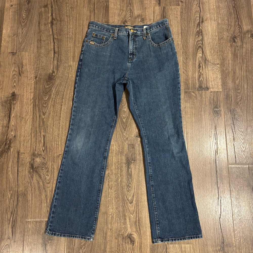 Vintage Rockies Natural Rise Stretch Bootcut Blue Denim Jeans Size 14 Regular